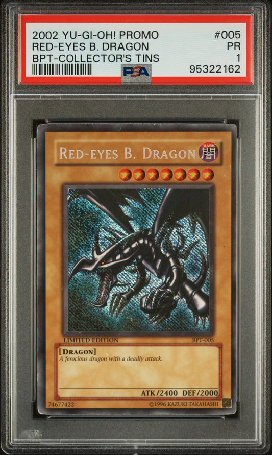 2002 YU-GI-OH! PROMO BPT-COLLECTOR'S TINS #005 RED-EYES B. DRAGON